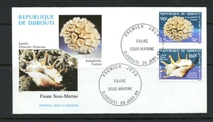 W856 Djibouti 1989 fish marine corals shells FDC - Picture 1 of 1