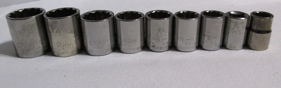 Craftsman G Series 3/8" Drive 12Pt. Sockets - 9 Sockets - Metric - Image 1 of 1