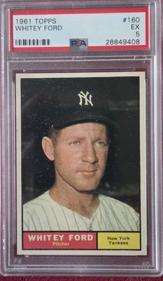 Whitey Ford - 1961 Topps #160 - HOF - New York Yankees - PSA 5 - Image 1 of 2