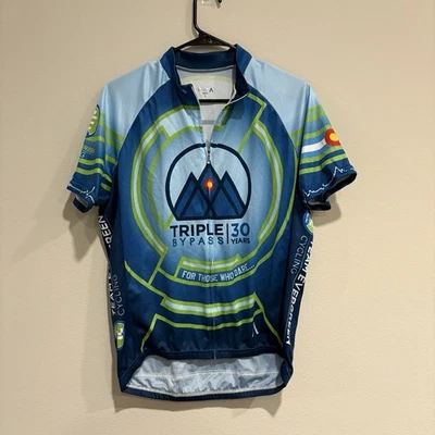 Rare Vintage Primal Cycling 80s Colorful Full Zip-Up Shirt With Back Pockets L - Imagem 1 de 4