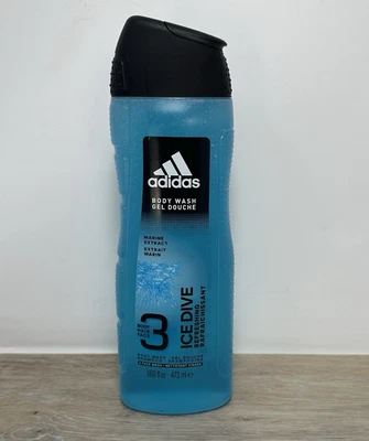 Adidas Ice Dive Body Hair Face Marine Extract Body Wash Shampoo 16 oz USA Seller - Image 1 of 3