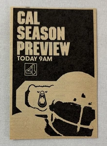 7 de septiembre de 1980 pequeño anuncio de fútbol de televisión KRON ~ VISTA PREVIA DE LA TEMPORADA CAL - Imagen 1 de 1