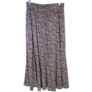 Vintage Carole kleiner Maxirock groß schick Blumen zum Überziehen voller Cottagecore Baumwolle - Bild 1 von 8
