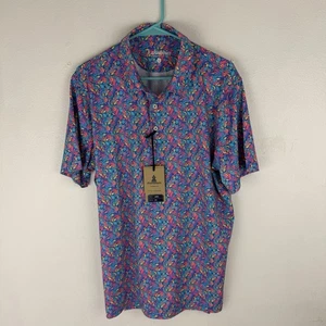 Chubbies The Spade Performance Polo 2.0 Shirt Herren Large blau bunt geblümt NEU - Bild 1 von 5