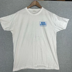 Bud Light NFL Sponsor T-Shirt Men’s Large White Cotton Beer Football Promo Tee - Picture 1 of 8