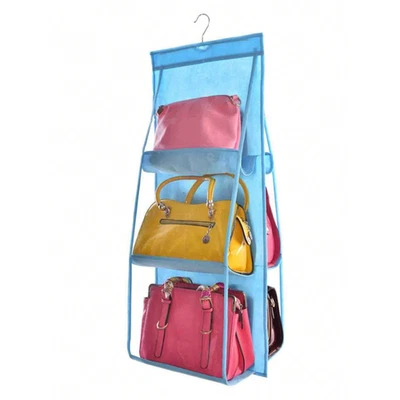 6/8 网格节省空间袋收纳袋多层悬挂衣柜收纳袋 1 件 — 第 1/4 张图片