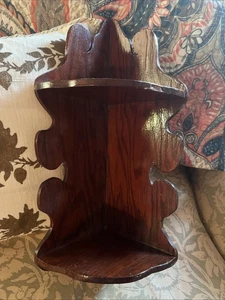 Vintage Corner Shelf Wooden Scalloped - Picture 1 of 6