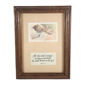 Quadro versetto Bibbia preghiera vintage arte da parete per camera da letto bambina/nipote - Foto 1 di 8
