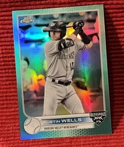 Austin Wells AQUA /75 - 2022 Topps Chrome Pro Debut #PDC-11 NEW YORK Yankees - Picture 1 of 3