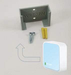 Uchwyt ścienny do routera TP Link Nano WIFI WR802N - szary - Zdjęcie 1 z 3