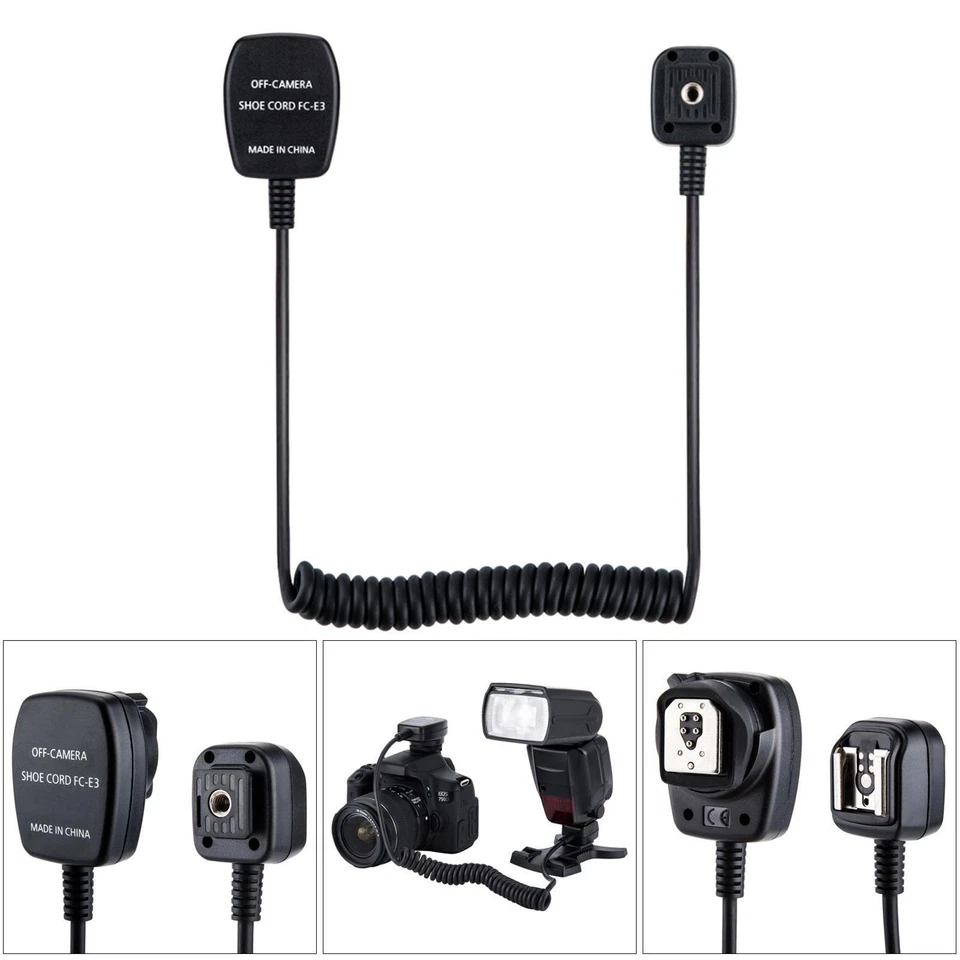 TTL Off-Camera Hot Shoe Flash Sync Cable Cord for Canon DSLR - Image 1 of 4