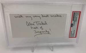Alex Trebek PSA AUTO signierte authentische Großformat 2,5x5" Karte TV Show JEOPARDY! - Bild 1 von 8