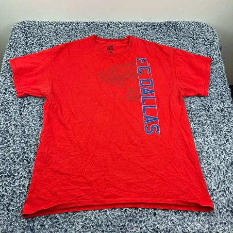 MLS FC Dallas Shirt Mens Large Red Crew Neck Cotton Casual Soccer Cover