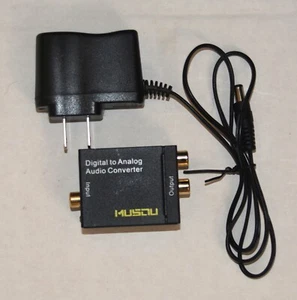 Musou Digital Optical Coax to Analog RCA Audio Converter w/Power Adapter - Picture 1 of 5