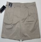 Roundtree And Yorke Classic Pleated Travel Smart Shorts Tan Mens Size 32 New
