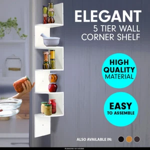 Sarantino Corner Wall Shelf Display Shelves Book Storage Rack Floating Mounted - Picture 1 of 10