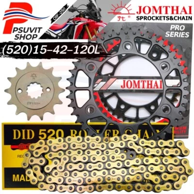 Juego de cadena de piñón para CRF250R,M,L CRF250 Rally (520) 15T+EX42+520-120L DID (G) Foto 1 de 4