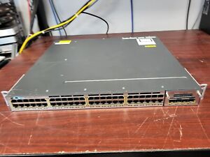 Cisco WS-C3750X-48T-S 48 Port 3750X Gigabit Switch w/ C3KX-NM-10G Tested #73