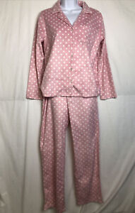 Adonna Sleepwear Womens 2 Piece Fleece Polka Dot Pajama Set Size S