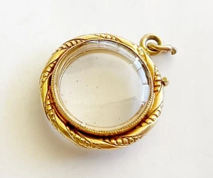 Anti 14k Bulls Eye Fob/Charm/Locket/ Drop - Picture 1 of 5