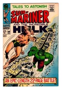 TALES TO ASTONISH 100 (VF+ 8.5) HULK vs SUB-MARINER/ PUPPET MASTER / SILVER AGE* - Picture 1 of 2