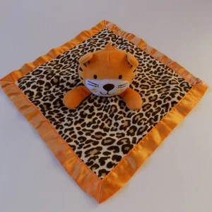 Garanimals Tiger Cat Security Blanket Lovey Cheetah Leopard Print Orange Satin - Picture 1 of 4