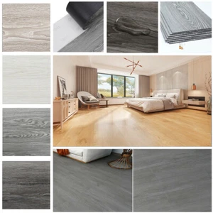 1-8m² Floor Plank Tiles Self Adhesive Wood Effect Vinyl Flooring Kitchen Bedroom - Picture 1 of 32