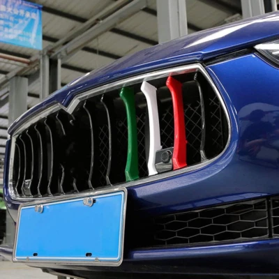 3 piezas para Maserati Ghibli 2014-2017 Bandera Italiana Colores Rejilla Frontal Tapicería Cubiertas Foto 1 de 4