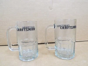 Lote de 2 tazas de cerveza de vidrio Sears Craftsman 16 oz Steins Anchor Hocking excelente estado - Imagen 1 de 10