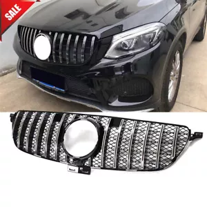For Benz W166 GLE350 GLE400 GLE43 GLE63 Front Grille Grill Silver 2015-2018 - Picture 1 of 13
