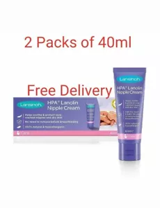 Pack de 2 Crema Lansinoh Alivio Natural Pezones agrietados Lactancia 40 ml - Imagen 1 de 2