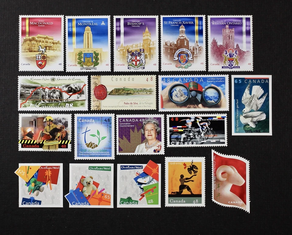 CANADA collection of 18 different issued in year 2003 Mint NH Face $10.52 - Image 1 of 1