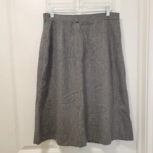 Vintage 80s/90s LL Bean Gray A Line Midi Skirt Wool Size 16 - SEE MEASUREMENTS - Picture 1 of 3