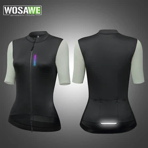 WOSAWE Alta Elasticidad Mujer Ciclismo Manga Corta Absorbe Humedad Bolsillos Traseros - Imagen 1 de 14