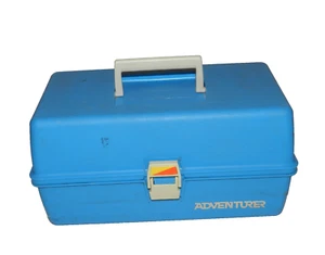 Vintage Tackle Box - Adventurer Blue Pull Out Storage Top Zustand - Bild 1 von 9