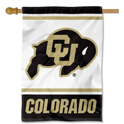Bandera de casa blanca de dos lados de la Universidad de Colorado Foto 1 de 3