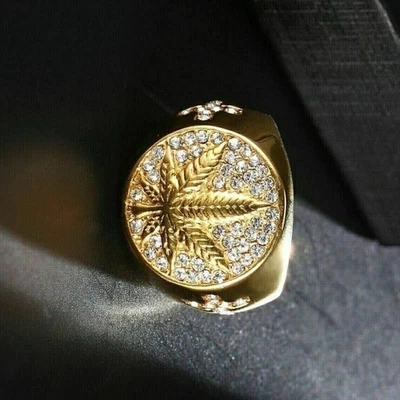 Alianza redonda de moissanita de 3 quilates para hombre enchapada en oro amarillo de 14 quilates plateada Foto 1 de 4