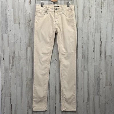 Ralph Lauren Rugby Womens Corduroy Pants 2 28x33 Cream Low Rise Designer Tall - Image 1 of 4