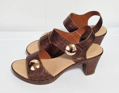 Patrizia Spring Step Dade Bronze Iridescent Sandal Sz 8 - Copper Party Heel - Image 1 of 4