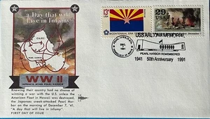 Gillcraft Japanese Pearl Harbor Stamp & Arizona Stamp 12-7-91 - Picture 1 of 1