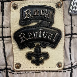 Rock Revival Jeans Men's 44 Gray Embroidered Pockets Camo cuffed Big & Tall - Picture 1 of 7