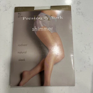 Preston & York SHIMMER Crystal Sz 4Control Top Pantyhose Sheer Toe #1915 NWT - Picture 1 of 8