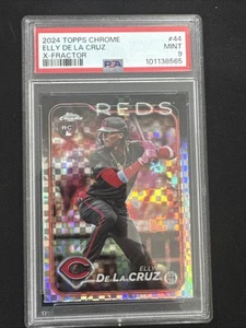 2024 Topps Chrome Baseball Elly De La Cruz X-Fractor RC #44 PSA 9 Rookie Reds - Picture 1 of 2