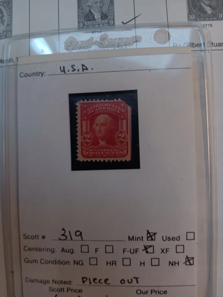 us stamp #319  M/F-UF/NH - Image 1 of 1