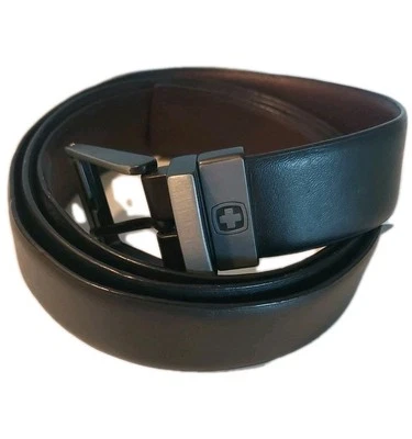 "Cinturón de cuero Swiss Army talla XXL Swiss Grear, negro, 44-48"" hebilla de níquel 1,25""" Foto 1 de 4