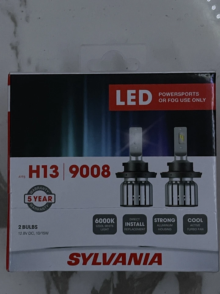 NUEVO SYLVANIA H13 9008 LED Luces Antiniebla Blanco Brillante LED 2 Bombillas Foto 1 de 4