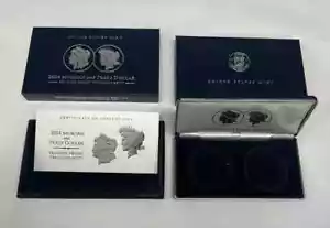 2024 S REVERSE Proof Morgan and Peace Dollar Set OGP BOX & COA, NO COINS - Picture 1 of 1