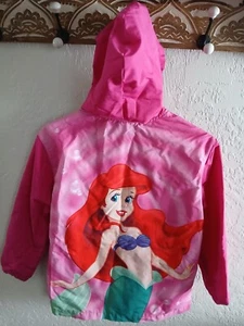 Girl's Disney Store Pink Little Mermaid Ariel Hooded Zip Up Jacket Size L  - Picture 1 of 3
