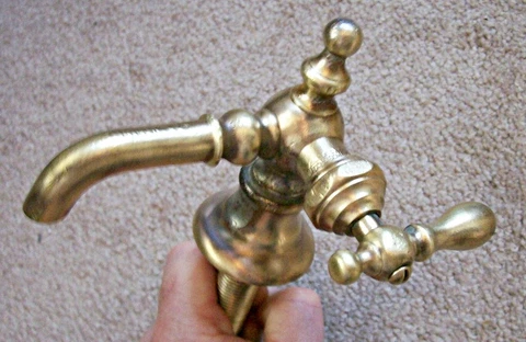 Antique Solid Brass Bathroom Sink Faucet Vintage Old Spigot Hardware Salvage Cover