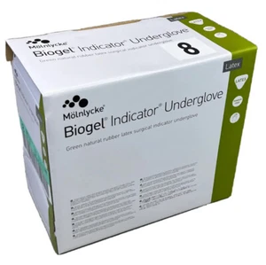 Molnlycke Biogel Latex chirurgische Anzeige Unterhandschuh Gr. 8 grün 50 Paar 31280 - Bild 1 von 5